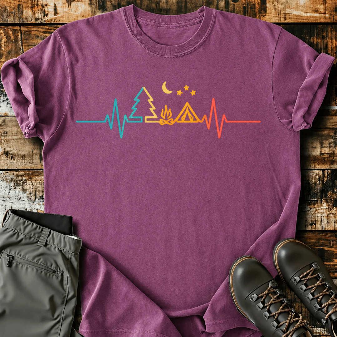 Camping Heartbeat Adventure T-Shirt