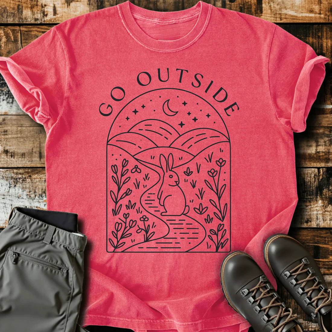 Go Outside Bunny T-shirt