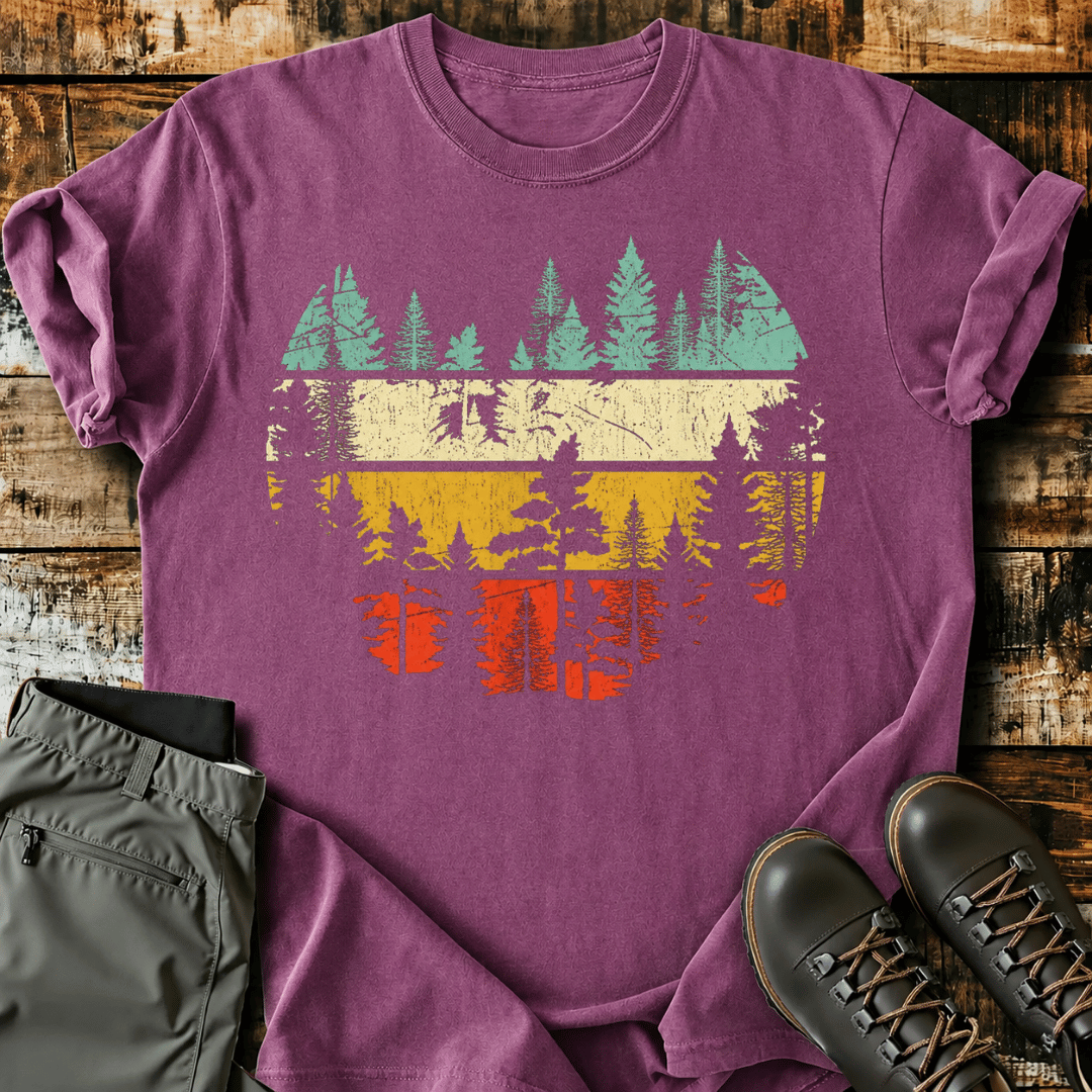 Retro Forest Sunset T-Shirt